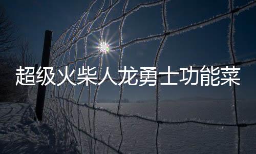 超级火柴人龙勇士功能菜单下载